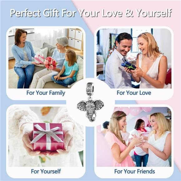 925 sterling silver lucky elephant charm bead fits Pandora bracelet necklace jew - Picture 7 of 8